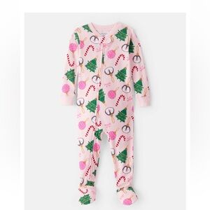 Carter's Pink Festive Penguin and Tree Footie